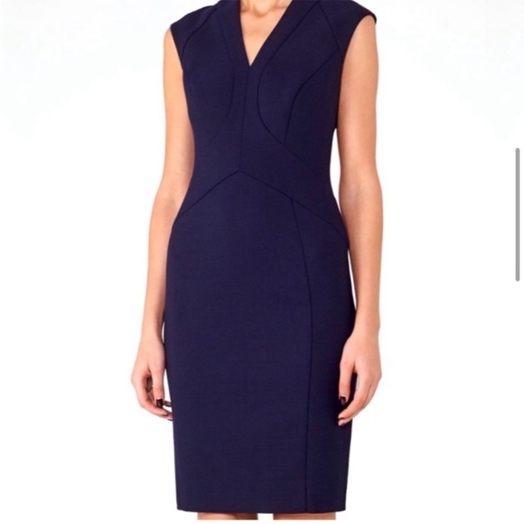 Reiss Delo navy tailored sheath dress size 0 - Picture 3 of 11
